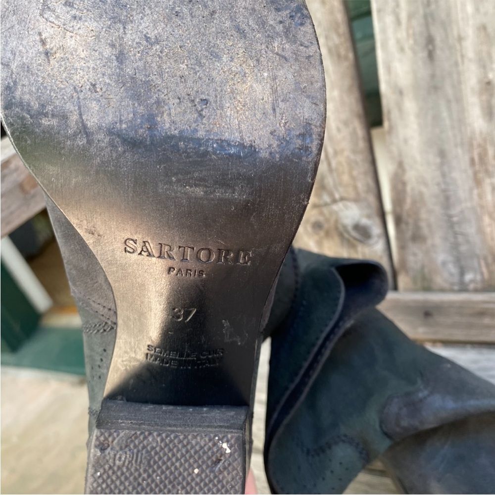 Sartore Women's Black Suede western style Ankle Boots size 7 - Picture 14 of 14